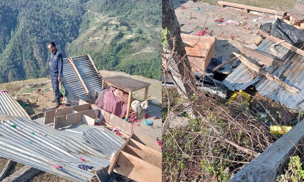 बाजुरामा हावाहुरी, चट्याङ र पहिरोबाट विभिन्न ठाउँमा क्षति